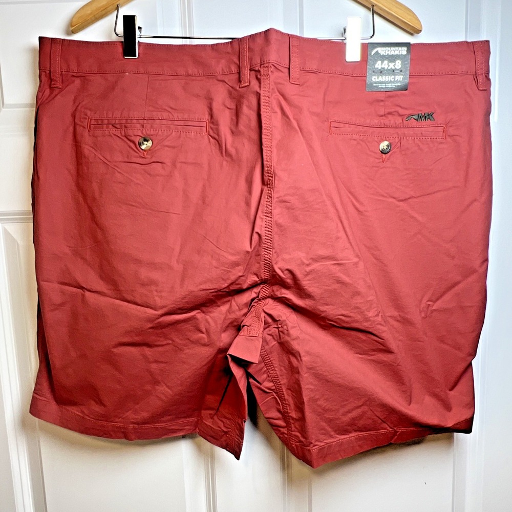 Mountain Khakis Stretch Poplin Shorts 44x8 Brick Classic Fit Cotton NWT - Picture 2 of 8